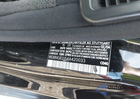 2004 Mercedes-Benz S 430 4Matic из США, поврежденный, VIN WDBNG83J54A420033